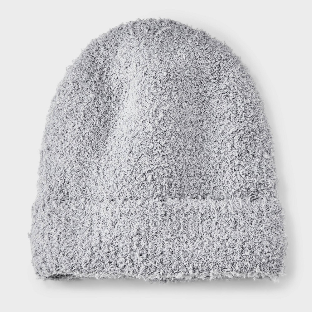 NWT Art Class Girls' Fuzzy Knitted Beanie Hat | Gray | One Size